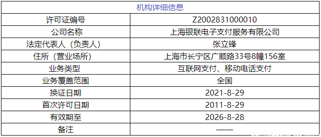 银联商务再上架一张支付牌照